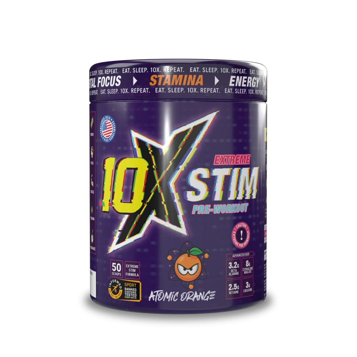 10X Athletic STIM 600g Atomic Orange