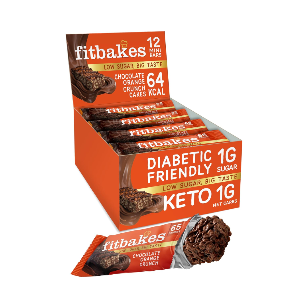 Fitbakes Crunch Bar 12x19g Choc Orange