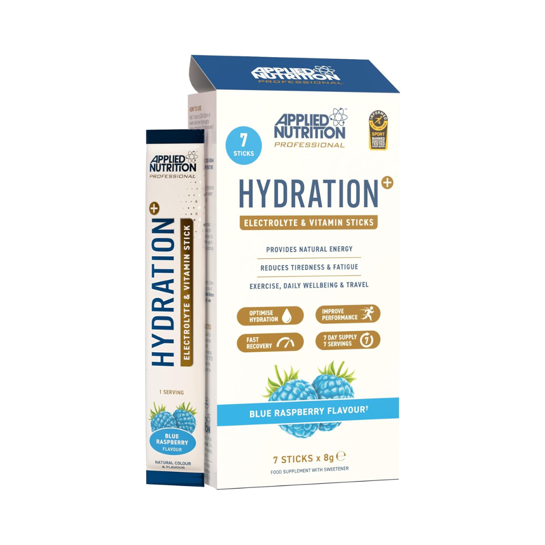 Applied Nutrition Hydration+ Electrolyte Vitamin Powder Sticks 7x8g Blue Raspberry