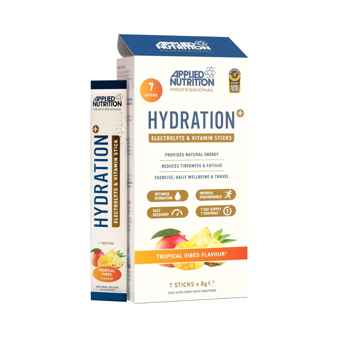 Applied Nutrition Hydration+ Electrolyte Vitamin Powder Sticks 7x8g Tropical Vibes