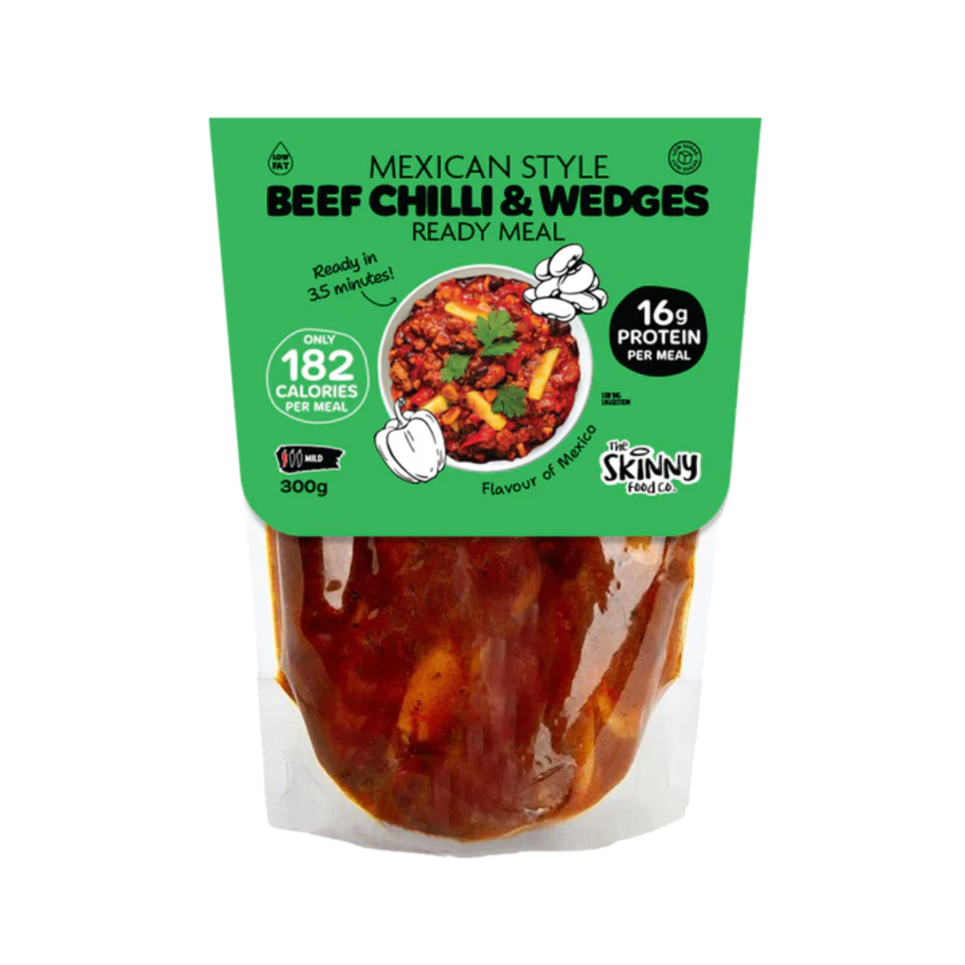 The Skinny Food Co Skinny Ready Meal 300g Mexican Beef, Chilli & Wedges