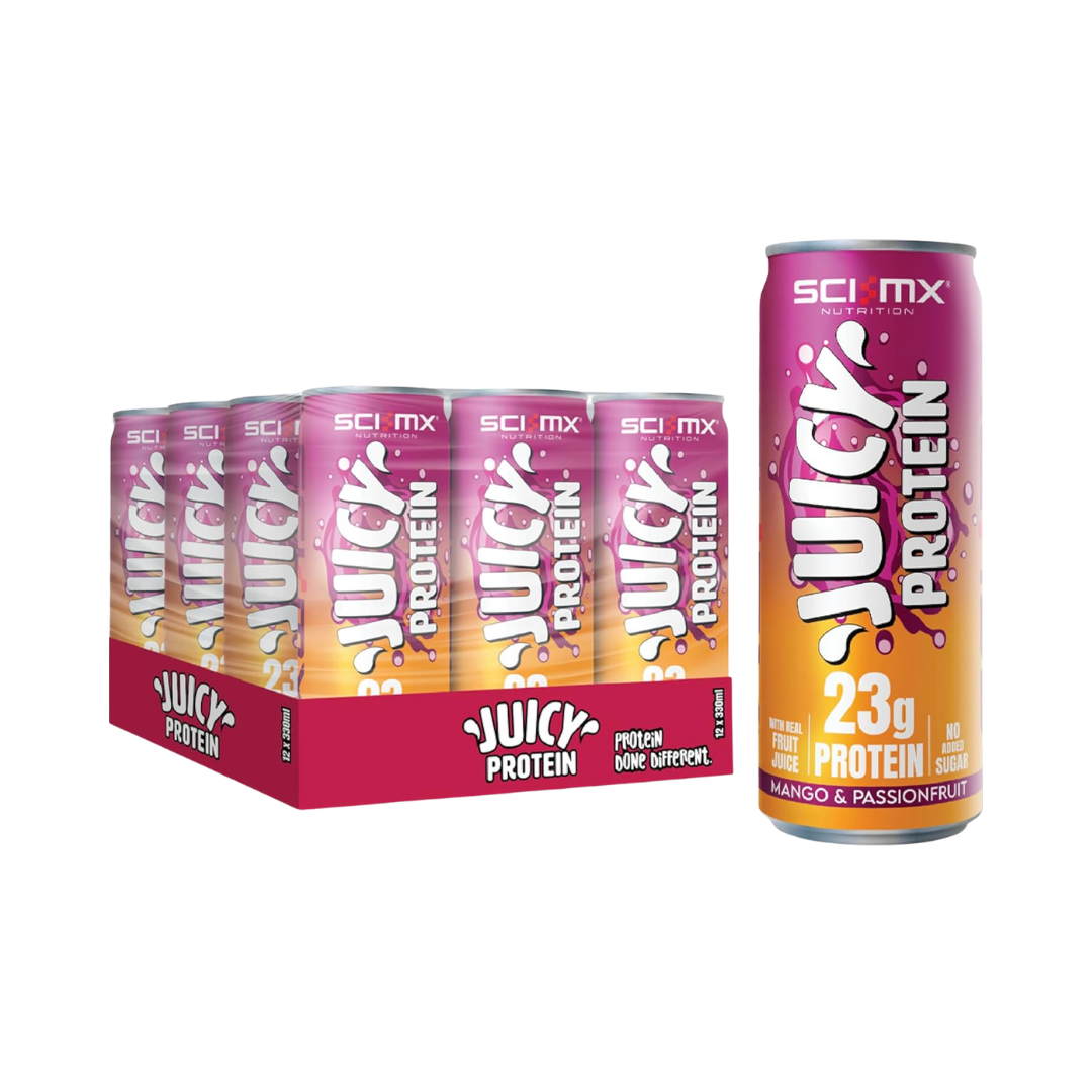 Sci-Mx Juicy Protein 12x330ml Mango Passionfruit