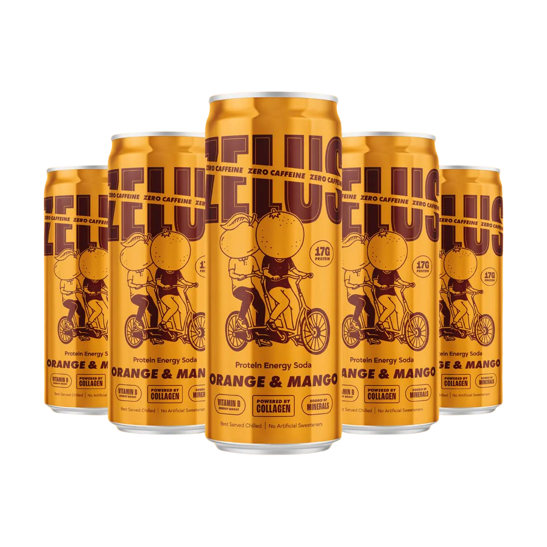 ZELUS Protein Energy Soda ZERO 12x330ml Orange Mango