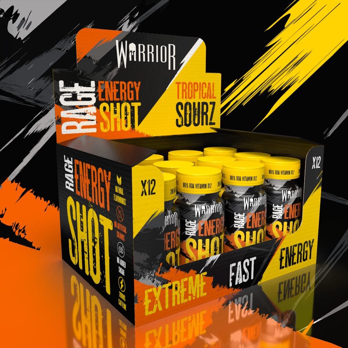 Warrior RAGE Energy Shots 12x60ml Tropical Sourz