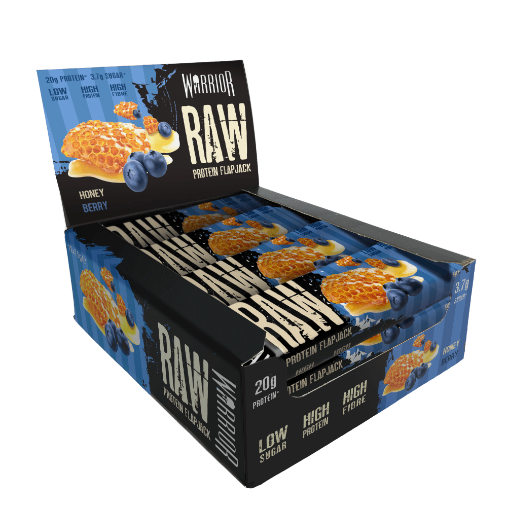 Warrior Raw Protein Flapjack 12x75g Honey Berry