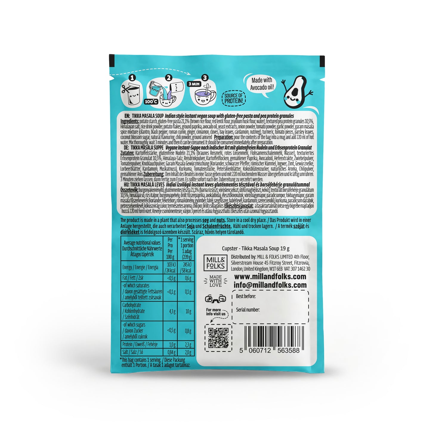 Cupster instant tikka masala soup single (19g)