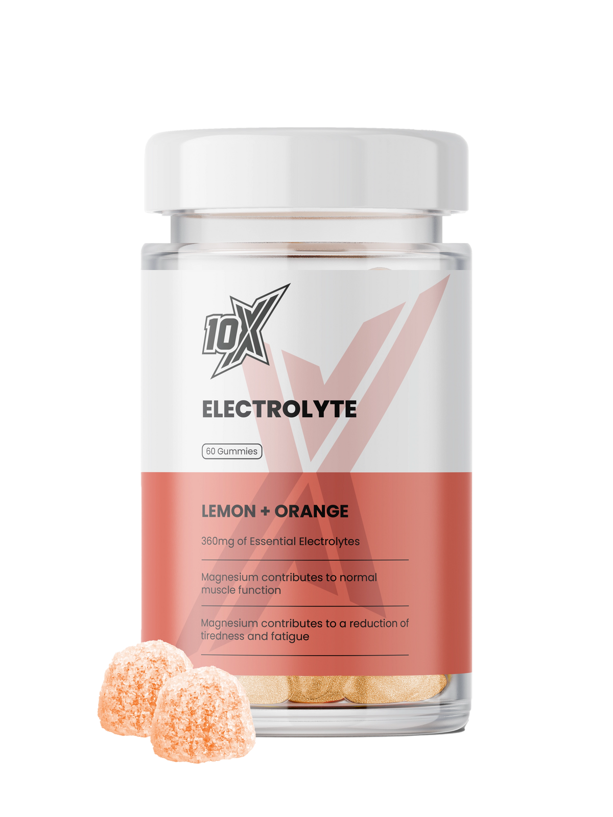 10X Athletic Electrolyte Gummies 60 Softgels Lemon Orange