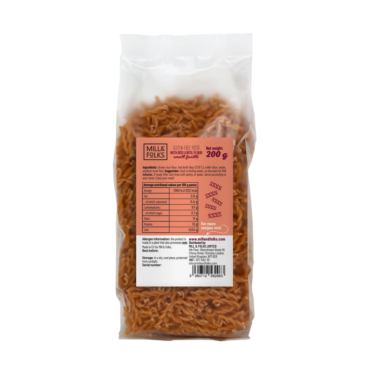 Gluten-Free Pasta Small fusilli 200g