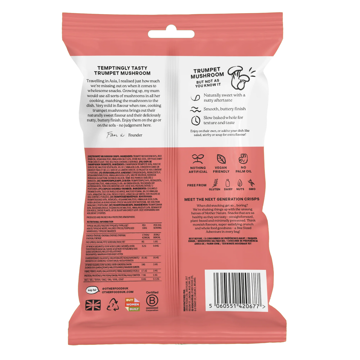 Other Foods - Crunchy Trumpet Mushroom Pack of 4x40g