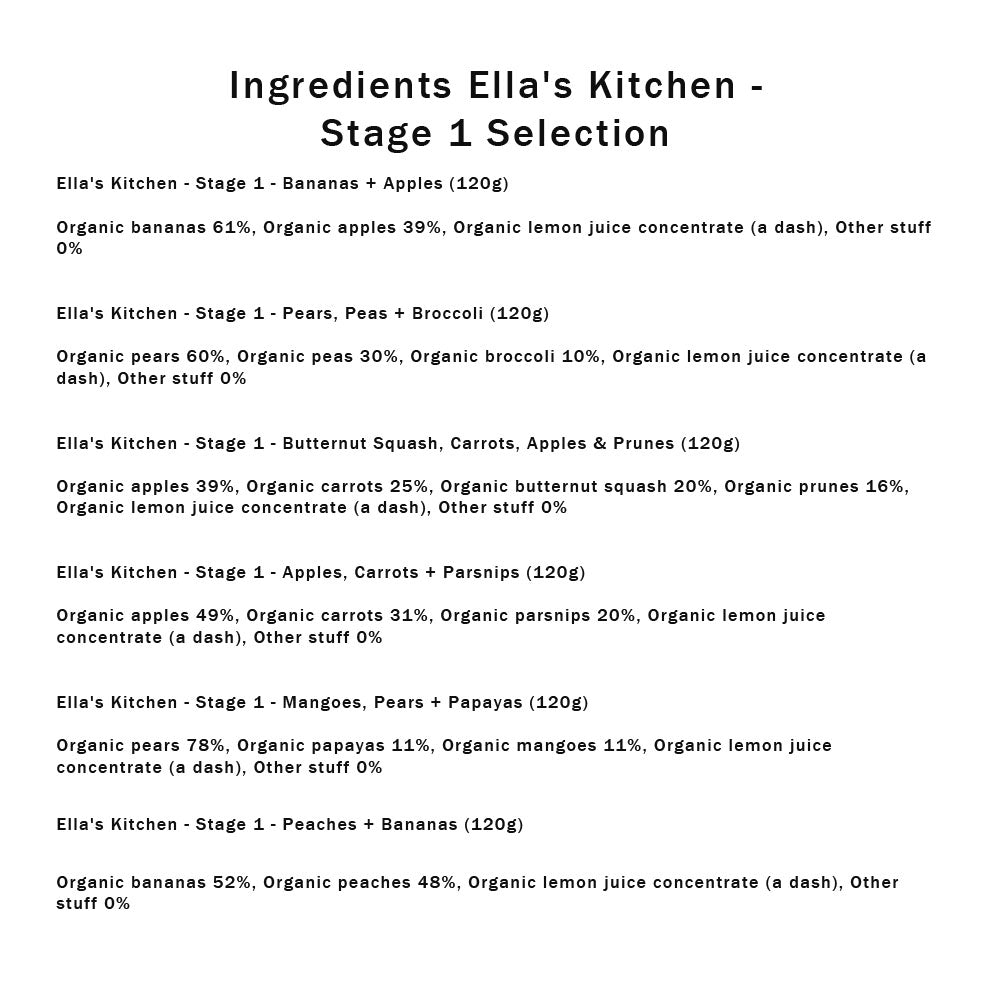 Ella's Kitchen Stage 1 Selection