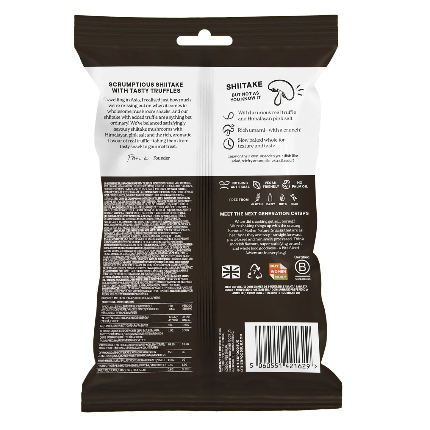 Other Foods - Crunchy Shiitake Mushroom - Black Truffle & Pink salt