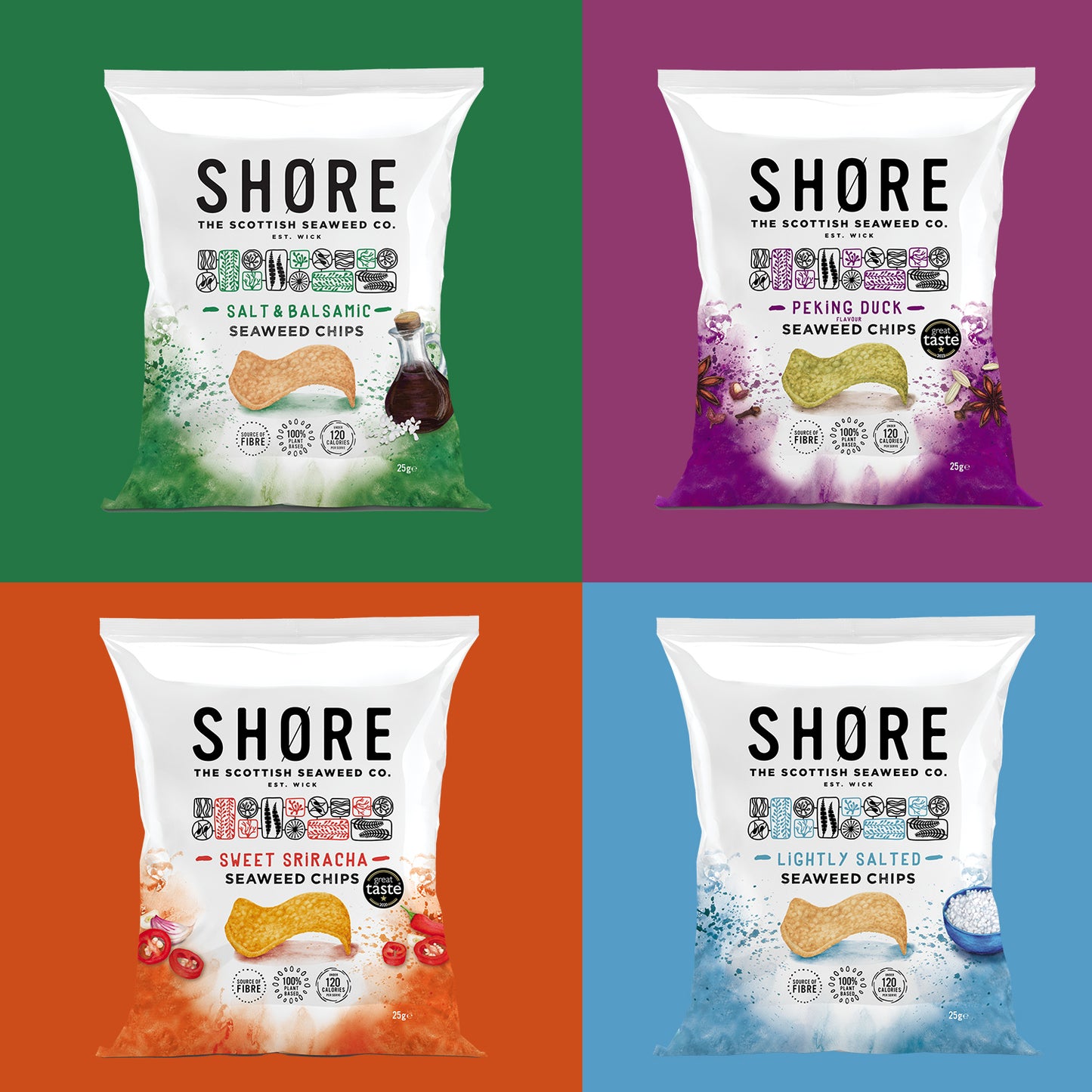 Shore Seaweed Chips Selection Pack of 8