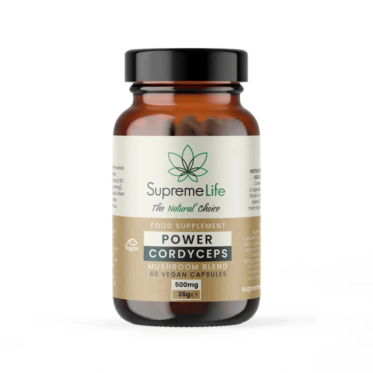 Supreme CBD Cordyceps Vegan Capsules Power (500mg) 60 Caps
