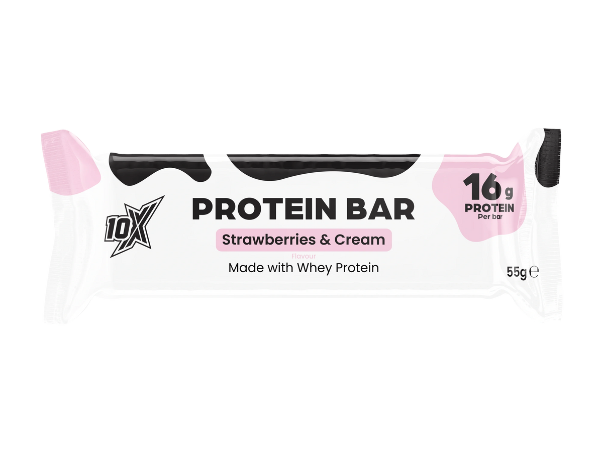 10X Athletic 10X Protein Bar 12x 55g Strawberries Cream