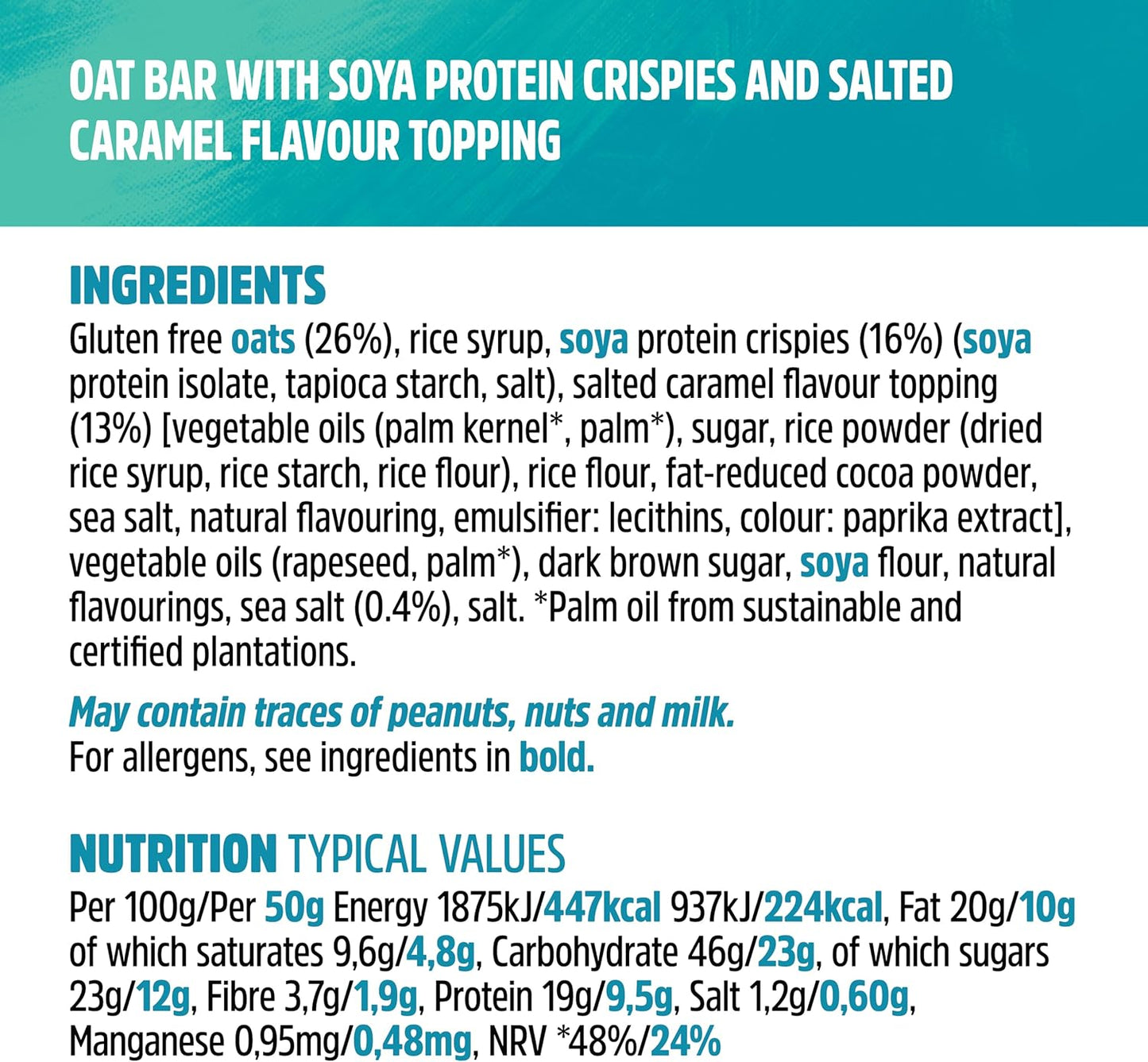 JB's Trek Salted Caramel Flavour Topped Protein Flapjack 3x50g