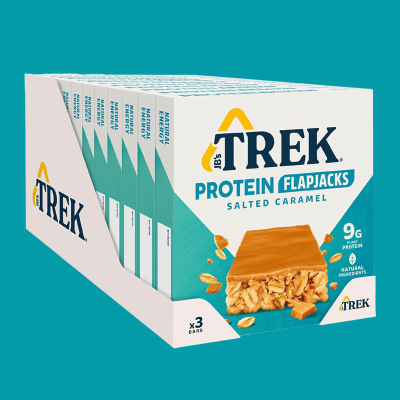 JB's Trek Salted Caramel Flavour Topped Protein Flapjack Pack of 36