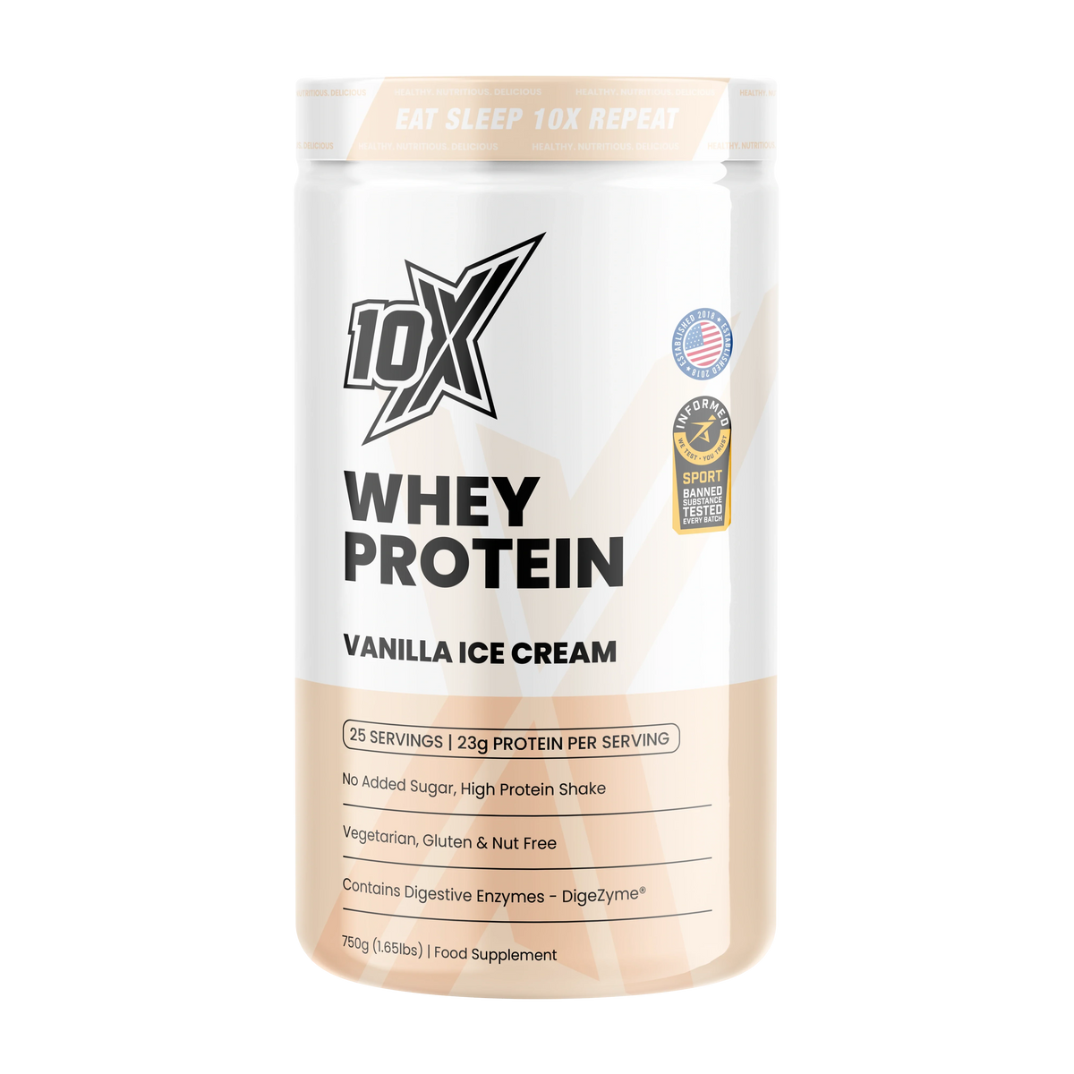10X Athletic 10X Whey Protein 750g Vanilla Ice Cream