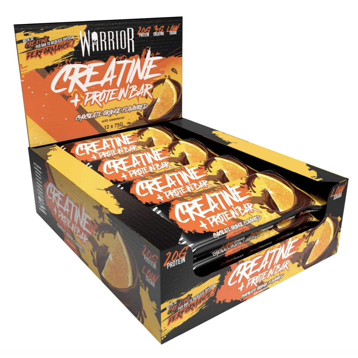 Warrior Creatine Bars 12x75g Chocolate Orange