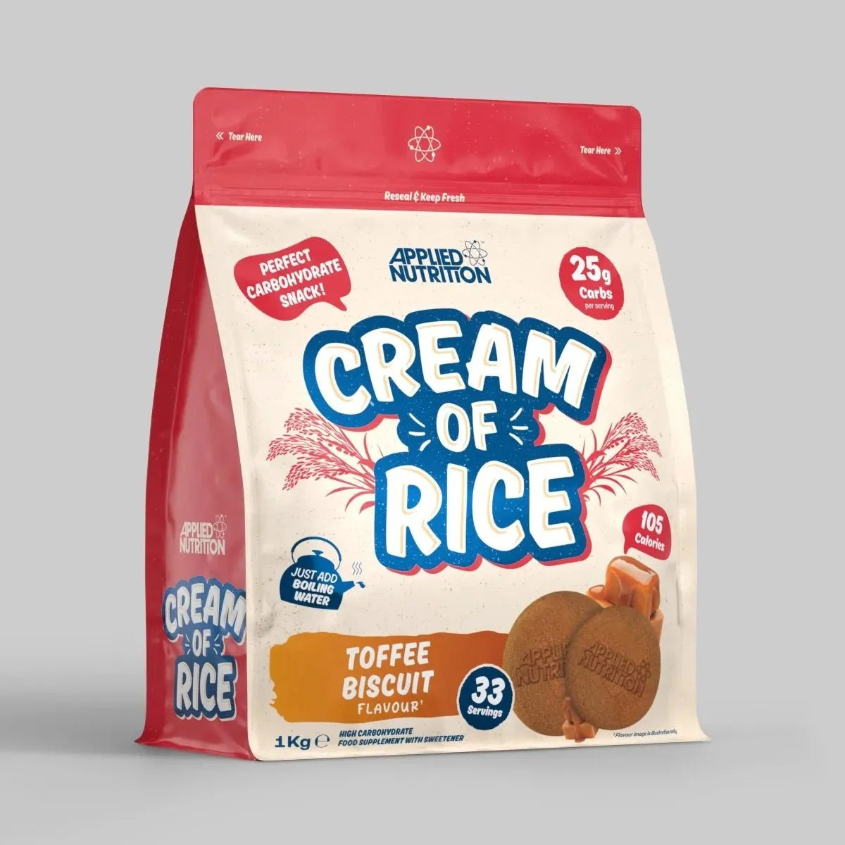 Applied Nutrition Cream Of Rice 1kg Toffee Biscuit