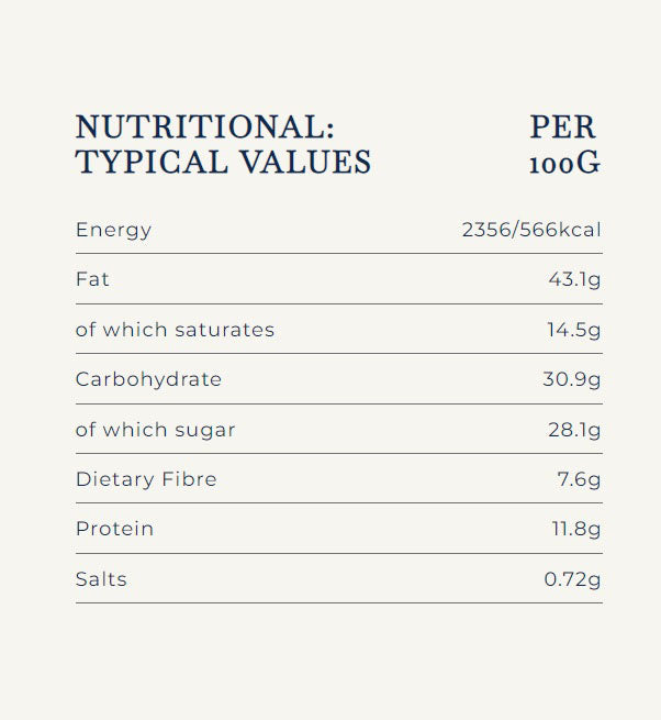 Forest Feast Salted Dark Chocolate Almonds Snack Pack 40g Nutritional information