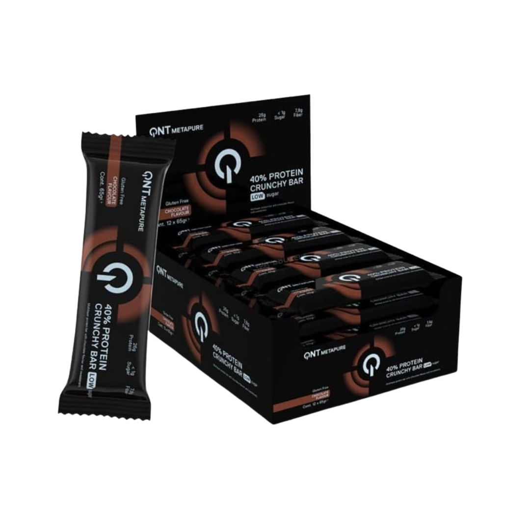 QNT 40% Protein Crunchy Bar 12x65g Chocolate Cookie
