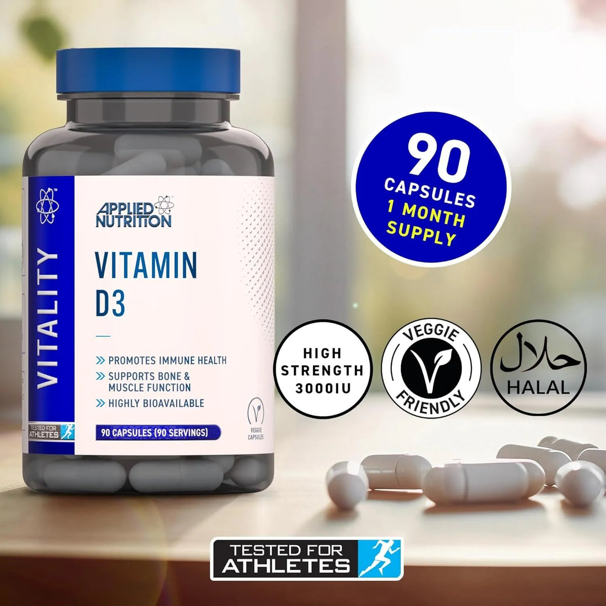 Applied Nutrition Vitamin D3 90 Veg Caps