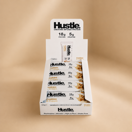 Hustle Creatine Protein Bar 12x75g Cookies & Cream