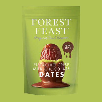 Forest Feast Pistachio Crisp Milk Chocolate Dates Chocolate Covered Dates 120g