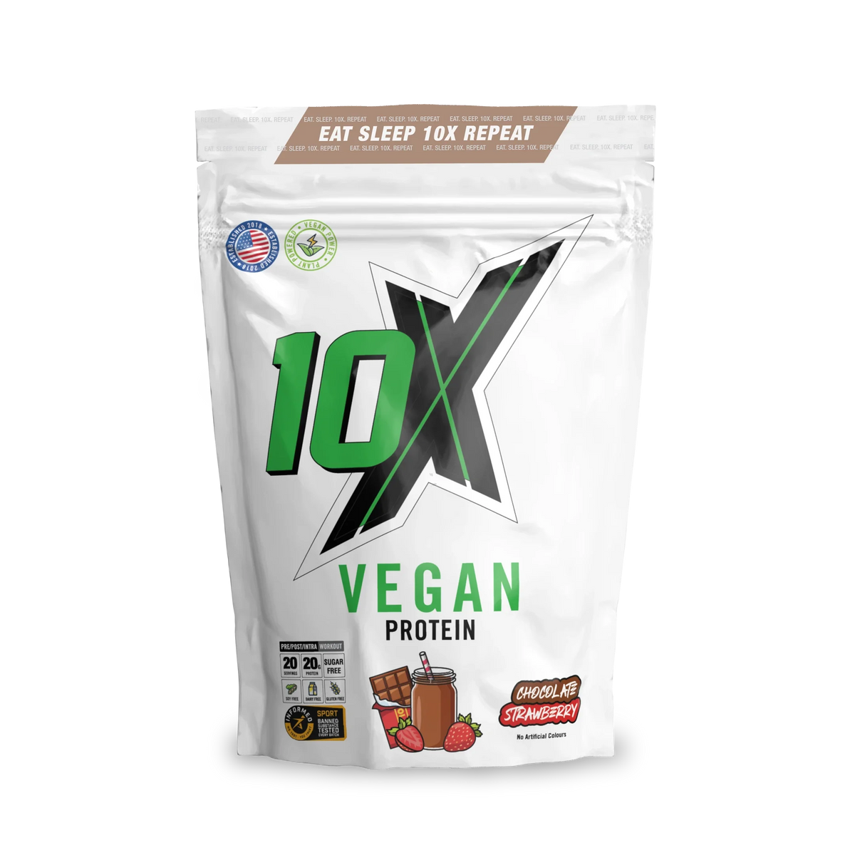 10X Athletic Vegan Protein 540g Chocolate Strawberry