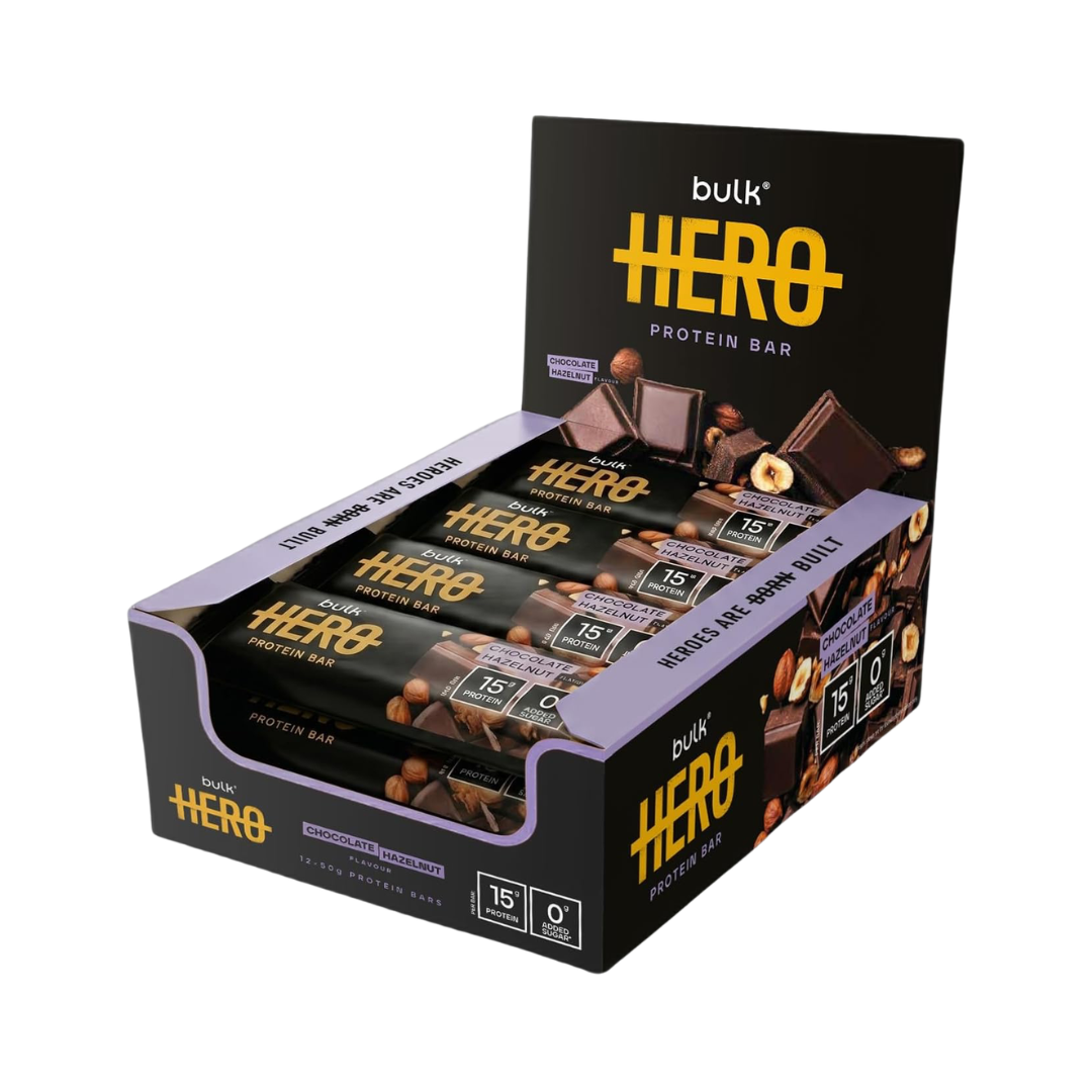 Bulk Hero Protein Bar 12x50g Chocolate Hazelnut