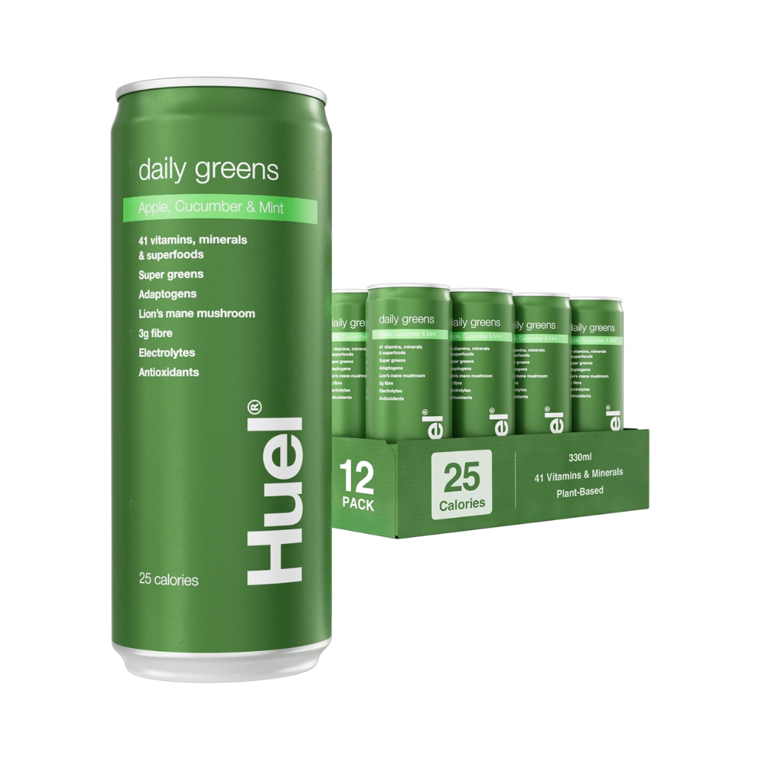 Huel Daily Greens RTD 12x330ml Apple, Cucumber Mint