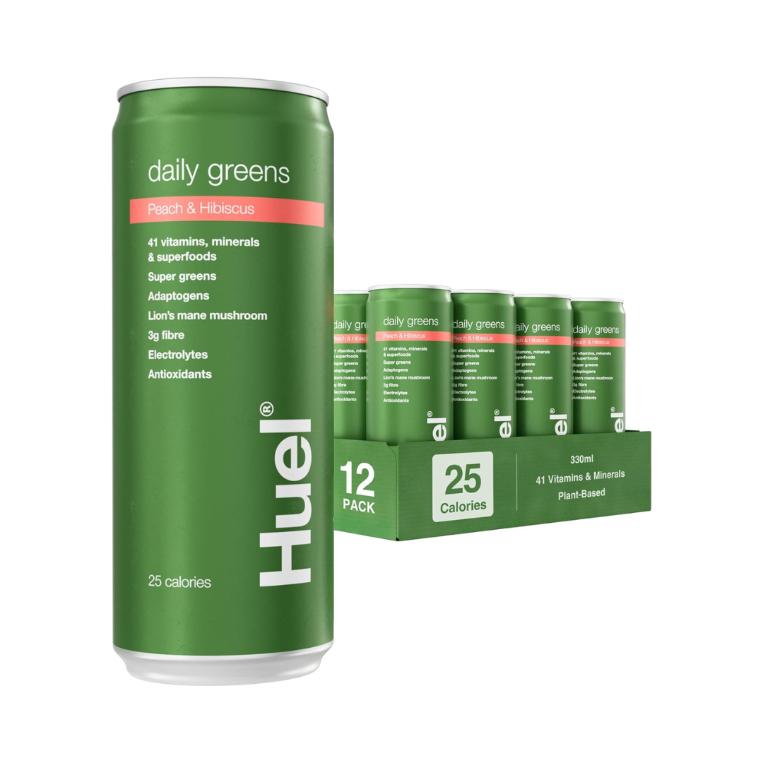 Huel Daily Greens RTD 12x330ml Peach Hibiscus