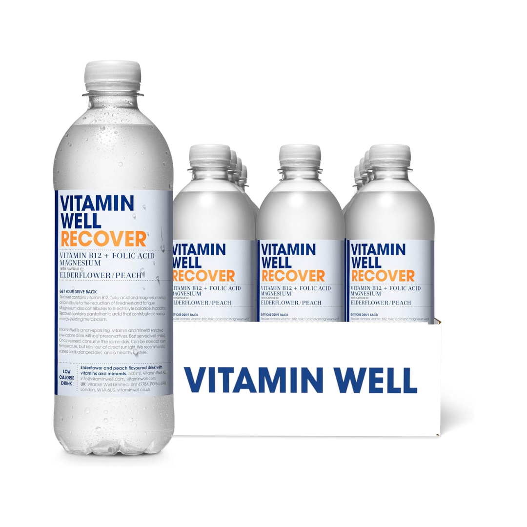 Vitamin Well Recover 12x500ml Peach Elderflower