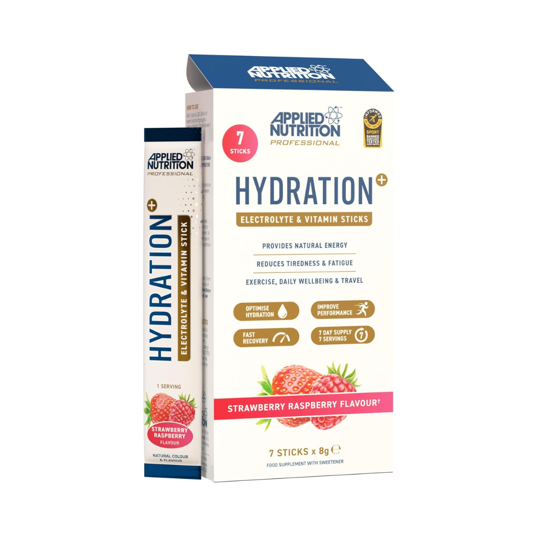Applied Nutrition Hydration+ Electrolyte Vitamin Powder Sticks 7x8g Strawberry Raspberry