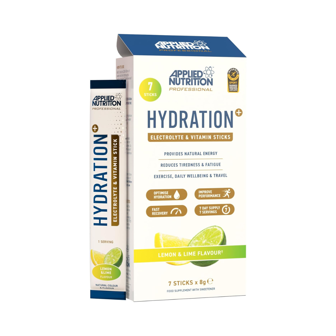 Applied Nutrition Hydration+ Electrolyte Vitamin Powder Sticks 7x8g Lemon and Lime