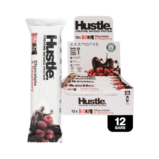 Hustle Creatine Protein Bar 12x75g Chocolate Raspberry