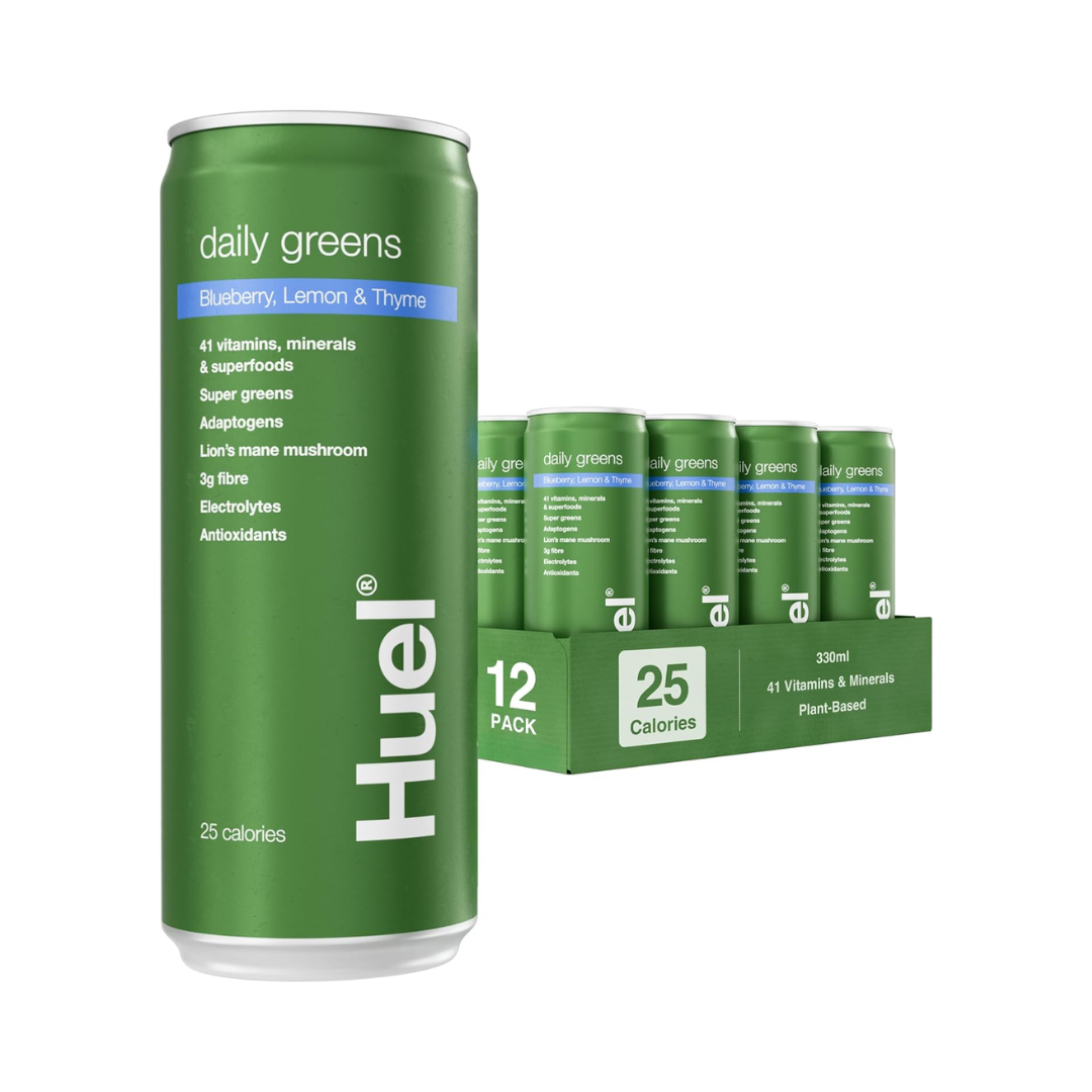 Huel Daily Greens RTD 12x330ml Blueberry, Lemon Thyme
