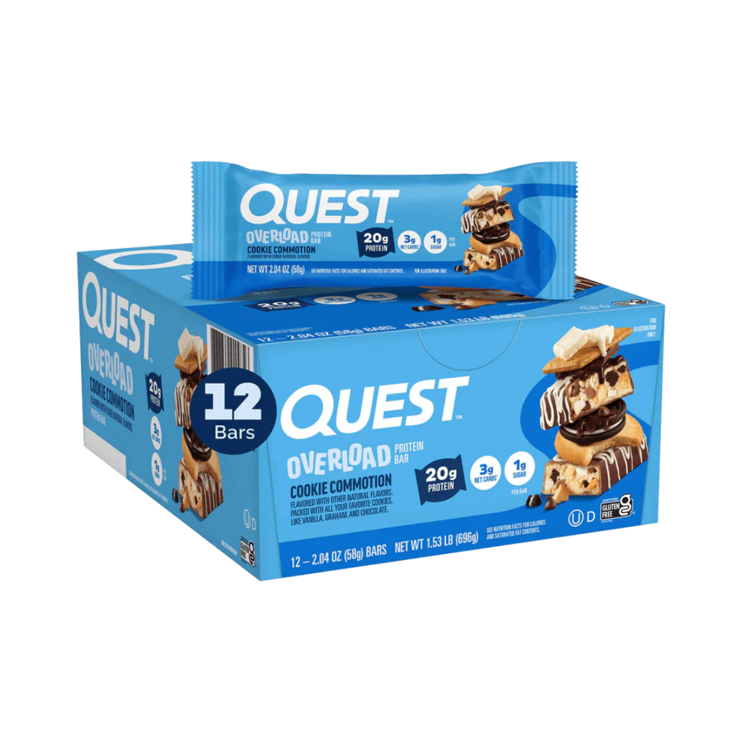 Quest Nutrition Overload Protein Bar 12x58g Cookie Commotion