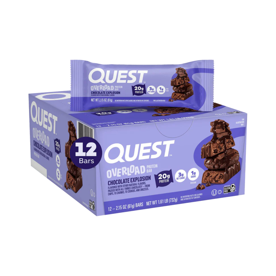 Quest Nutrition Overload Protein Bar 12x61g Chocolate Explosion