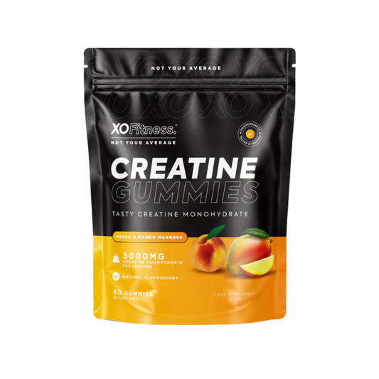 XO Fitness XO Creatine Gummies Dual Flavour 60 Softgels Peach & Mango