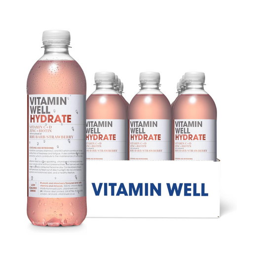 Vitamin Well Hydrate 12x500ml Rhubarb Strawberry