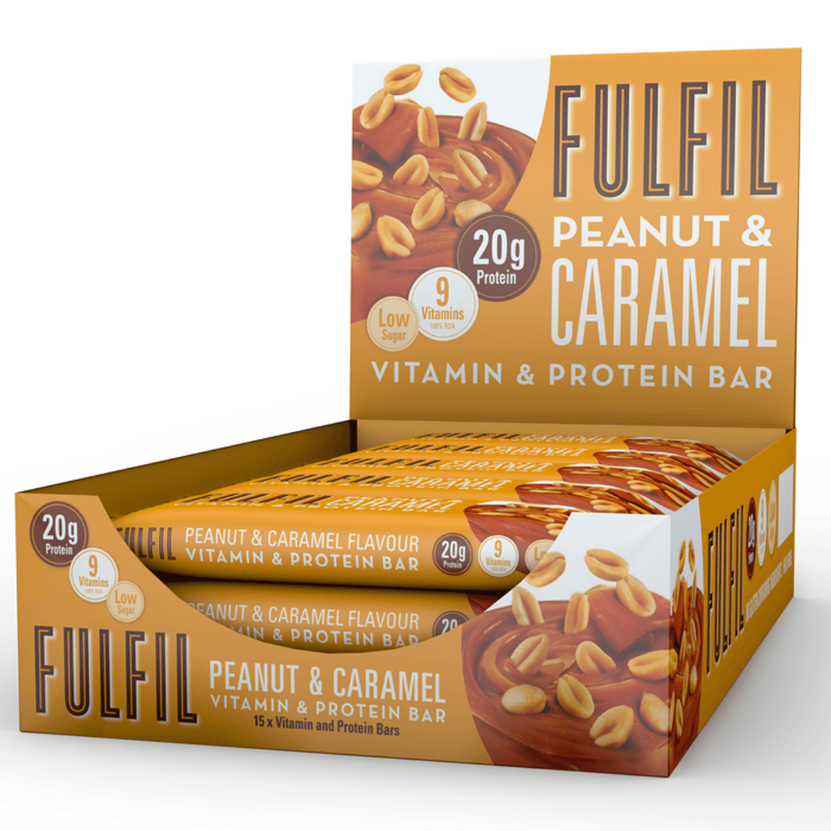 Fulfil Nutrition Vitamin & Protein Bar 15x55g Peanut & Caramel