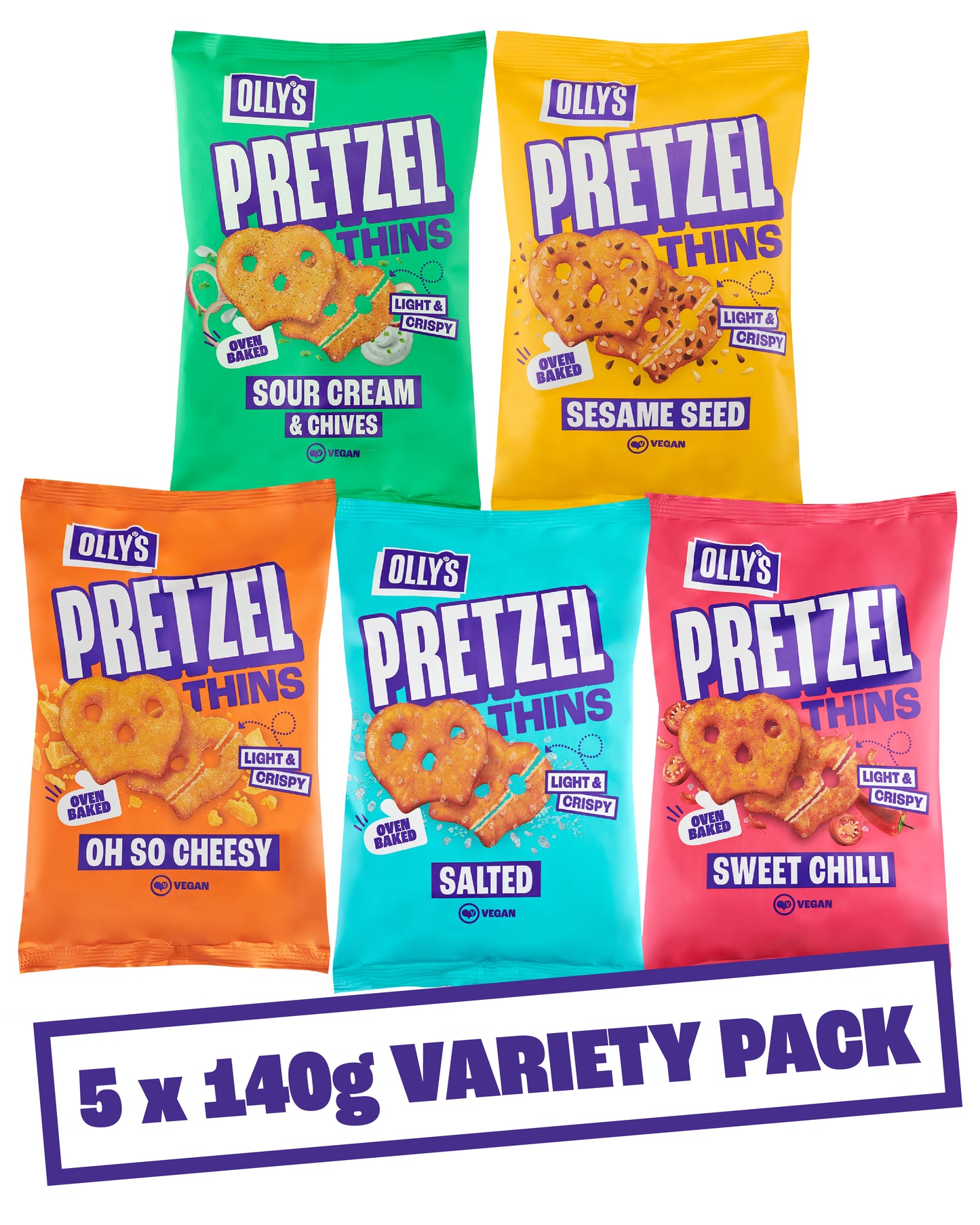 Olly's Snacks - Pretzel Selection Large 5x140g