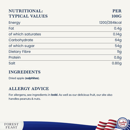 Forest Feast Pink Lady Apple Dried Fruit Snack 150g - Nutritional Information