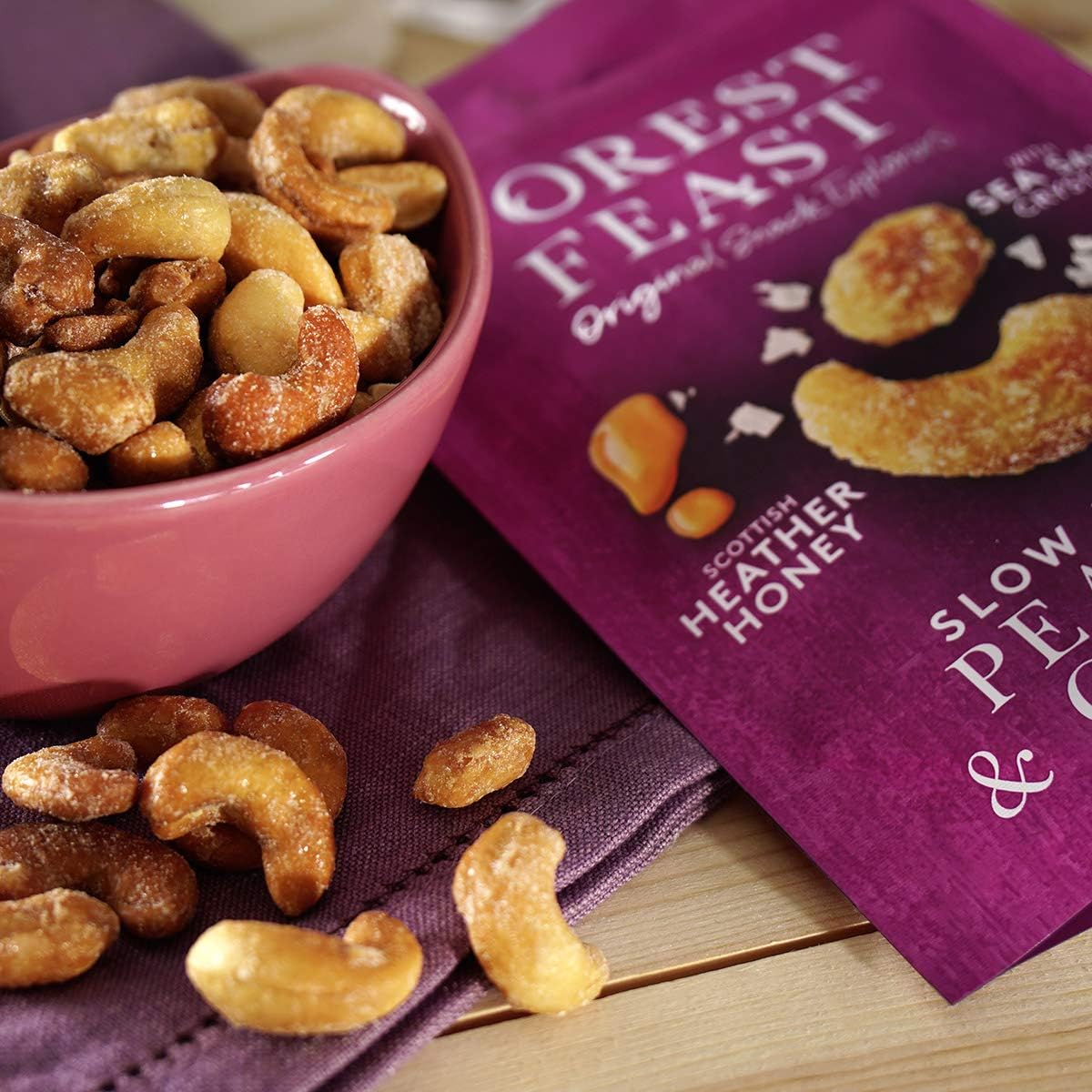 Bowl of roasted Forest Feast Slow Peanut & Cashews Nut Mix 