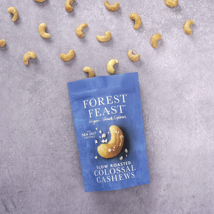 opened pack of Forest Feast Slow Roasted Colossal Cashews