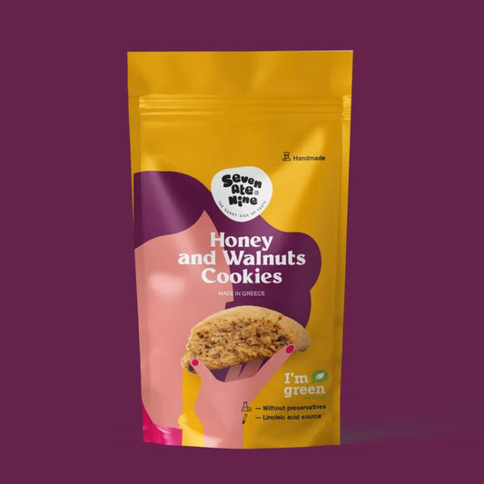 Seven Ate Nine - Cretan Raw Honey and Walnut Cookies 185g