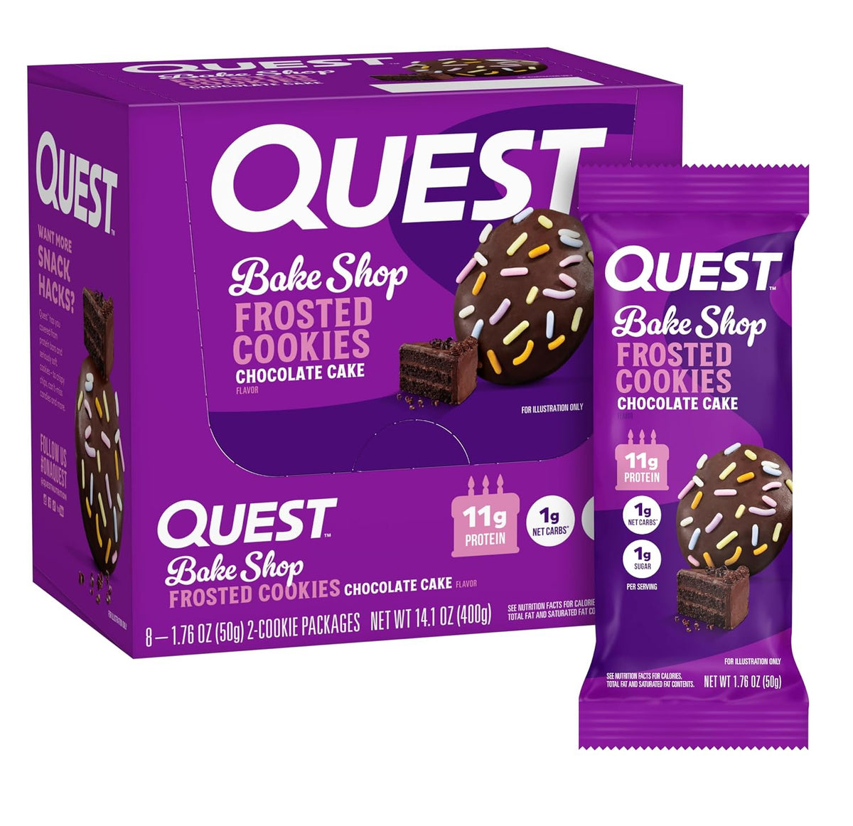 Quest Nutrition Bakeshop Frosted Cookie 8x50g Chocolate Cake