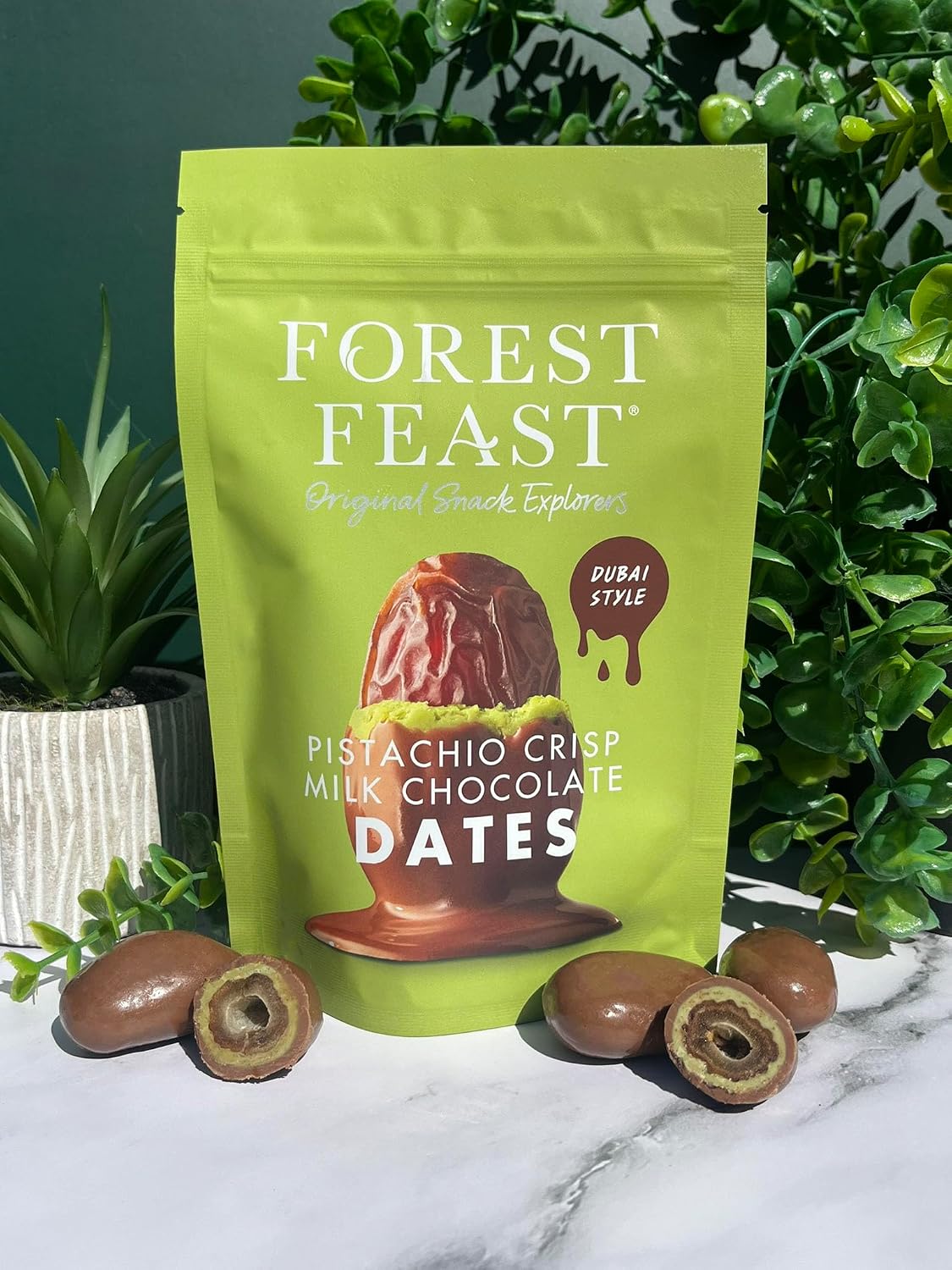 Forest Feast Pistachio Crisp Milk Chocolate Dates Chocolate Covered Dates 