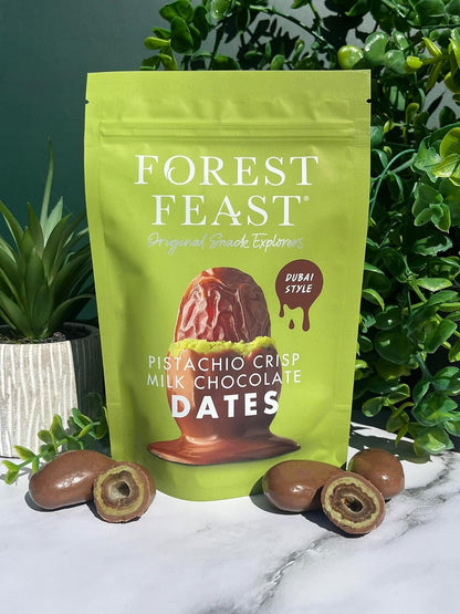 Forest Feast Pistachio Crisp Milk Chocolate Dates Chocolate Covered Dates 
